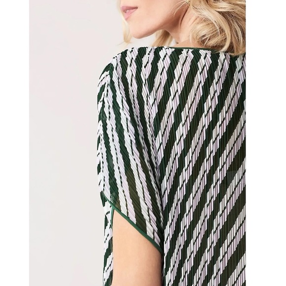 Diane von Furstenberg Jolene Pleated Striped Chiffon Top - Picture 11 of 11